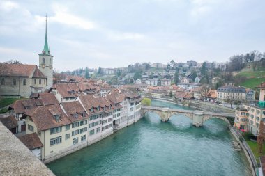 Bern İsviçre panoramik manzaraya yaz saati içinde
