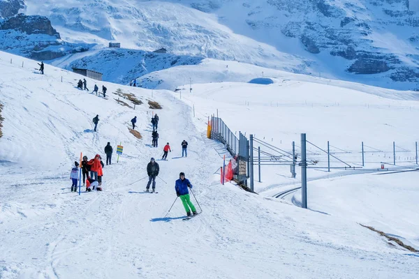 Kleine Scheidegg March Train Hotel Eiger Kleine Scheidegg Switzerland March — Stock Photo, Image