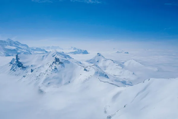 Stunning Panoramic View Snow Moutain Swiss Skyline Piz Gloria Schilthorn — Stock Photo, Image