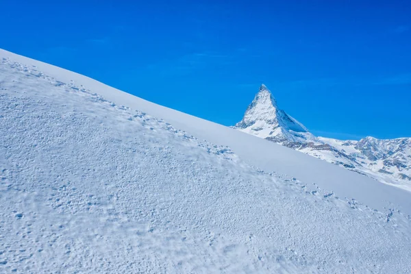 Hermosa Vista Montaña Nieve Pico Matterhorn Zermatt Suiza — Foto de Stock
