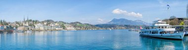 Lucerne, İsviçre - 29 Şubat 2017: Cityscape, Lucerne gün ışığında üzerinde 29 Mart 2017 Lucerne, İsviçre