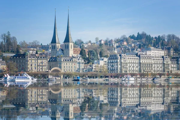 Vista Panorámica Del Centro Lucerna Luz Del Día Suiza — Foto de Stock