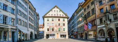 Lucerne, İsviçre - 29 Şubat 2017: D Luzern, Cityscape