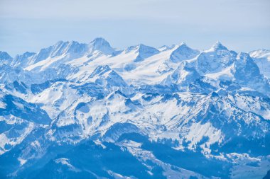Rigi Kulm 'den panoramik manzaralı Alps (Rigi Dağı Zirvesi, Kraliçe 