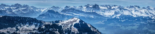 Panoramablick Alpen vom Rigi Kulm (Gipfel des Mount Rigi, Königin — Stockfoto