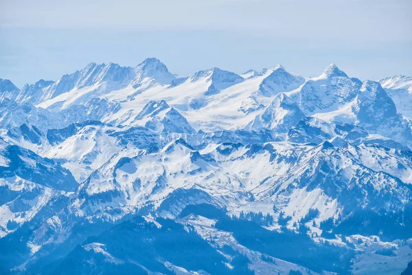 Panoramatické vyhlídkové Alpy z Rigi Kulm (vrchol hory Rigi, královna — Stock fotografie