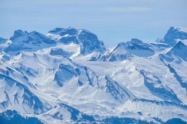 Panoramatické vyhlídkové Alpy z Rigi Kulm (vrchol hory Rigi, královna — Stock fotografie