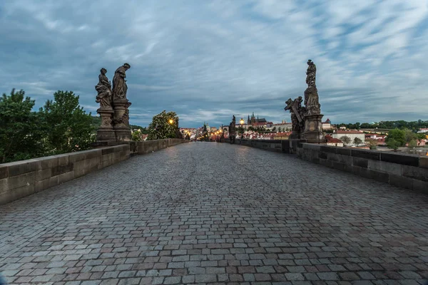 Sullo Sfondo Dietro Fiume Moldava Maestoso Castello Praga — Foto Stock