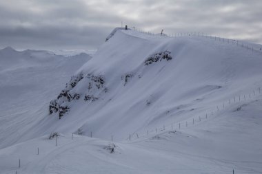 Flaine Haute Savoie Fransa karlı Alp Kayak tesisi