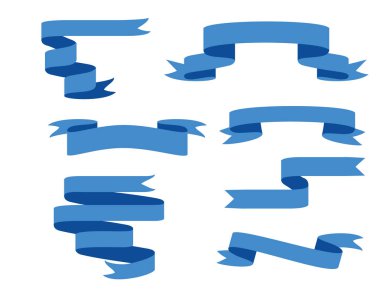 Mavi şerit kümesi afiş. Beyaz arka plan üzerinde izole