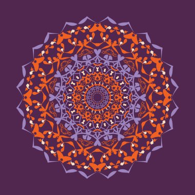 Çiçek yuvarlak dekoratif sembolü. Vintage dekoratif öğeler. Arka plan