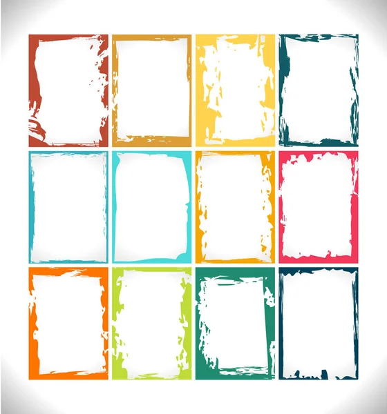 Grunge Frames Kollektion Farbpalette. Illusion vom Vektordesign. — Stockvektor