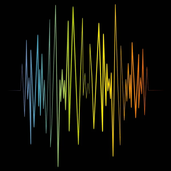 Odtwarzacz Muzyczny Puls Logo Kolorowe Fali Dźwiękowej Wektor Korektor Elementu — Wektor stockowy