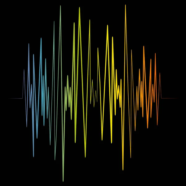 Pulzní Hudební Přehrávač Zvuková Vlna Barevné Logo Ekvalizér Prvek Vektoru — Stockový vektor