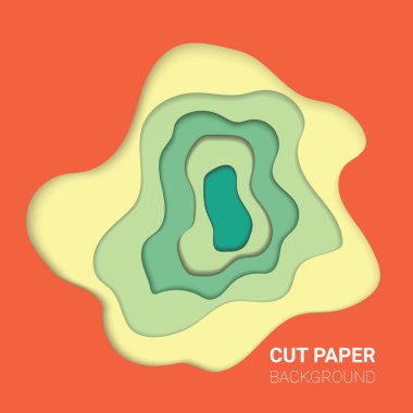 Çoklu katmanlar renk doku. 3D papercut katmanlar halinde degrade vektör afiş