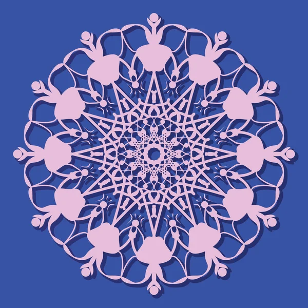 Patrón de ornamento étnico. Floral redondo arte símbolo . — Vector de stock