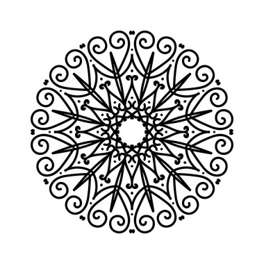 Dekoratif yuvarlak çiçek kroki. Etnik dekoratif öğeler. Arka plan