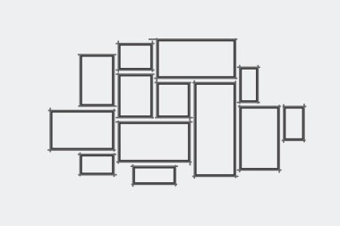 Siyah çerçeve koleksiyonu. Vektör resim çerçeve