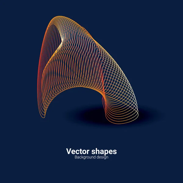 Vektorlinie abstrakter farbiger Hintergrund mit Wellen — Stockvektor