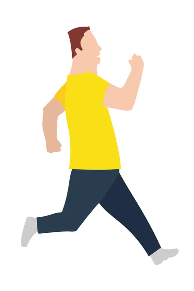 Vektor běžící muž v plochý design stylu. Sport. Spuste. Aktivní fitness — Stockový vektor