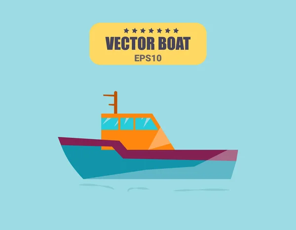 Ship at sea transport, shipping boats in vector — Stock Vector