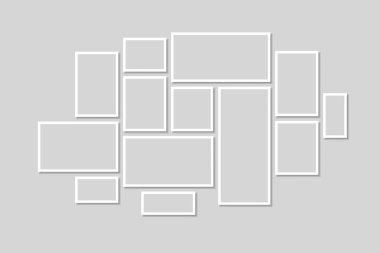 Siyah çerçeve koleksiyonu. Vektör resim çerçeve