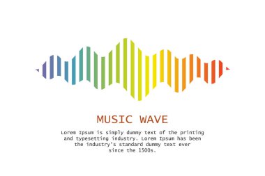 Müzik wave oyuncu logosu. Renkli ekolayzer öğesi