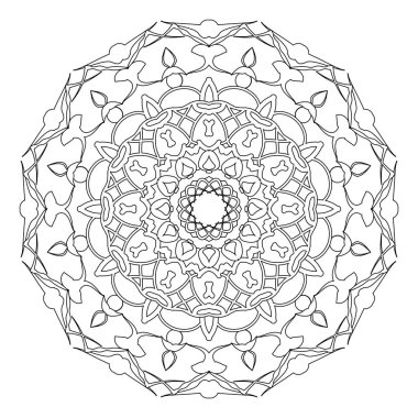 Boyama kitabı sayfası. Vintage dekoratif unsurlar. Vektör çizimi