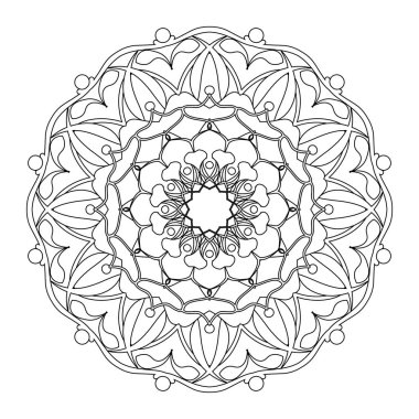 Boyama kitabı sayfası. Vintage dekoratif unsurlar. Vektör çizimi