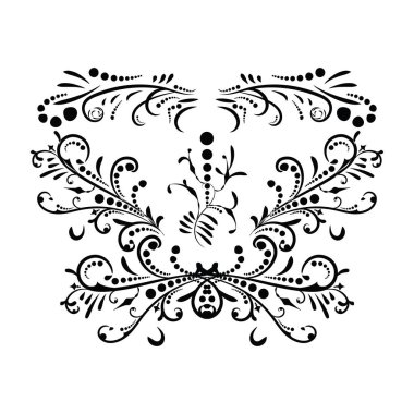 Klasik vektör siyah deseni. Damask şark süsü. Klasik