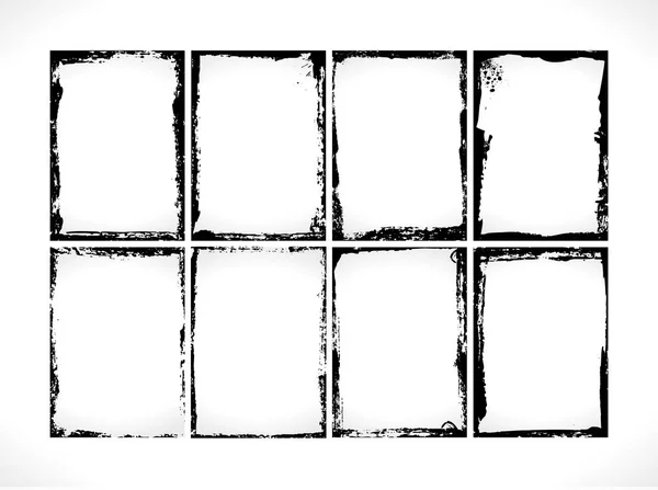 Grunge Dokulu Çerçeveler Koleksiyonu. Vektör tasarım şablonu