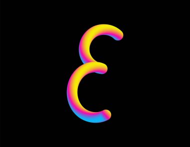 E Harfi Özet Harf Karışım Satırı. Logo simgesi