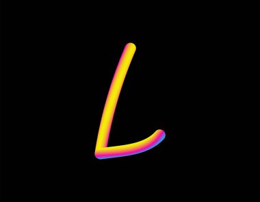 L. Harfi Soyut Harf Karışım Satırı. Logo simgesi