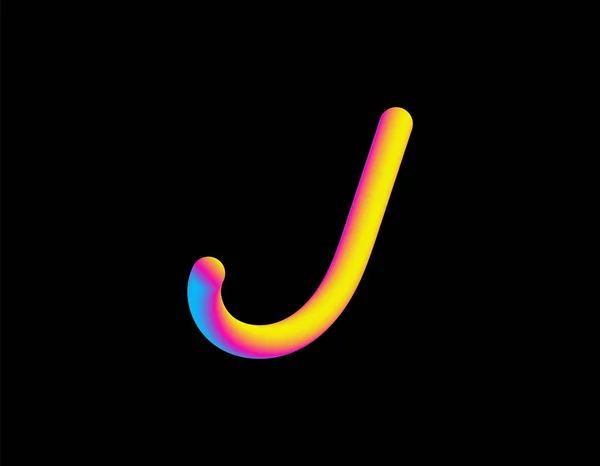 Písmeno J. abstraktní písmeno míchané čáry. Symbol loga — Stock fotografie