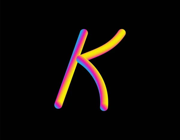 Letra K. Linha de mistura de letras abstratas. Símbolo logotipo — Fotografia de Stock