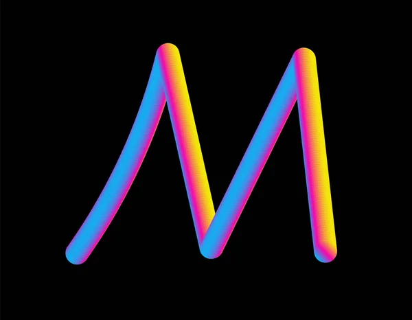 ตัวอักษร M. เส้นผสมตัวอักษรนามธรรม สัญลักษณ์โลโก้ — ภาพถ่ายสต็อก