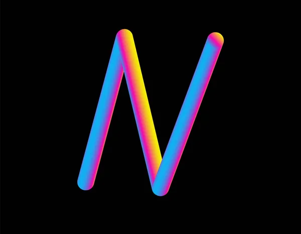 Letter N. Abstract Letter Blend Line. Logo symbol