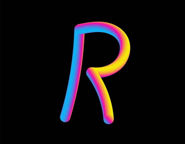 Carta R. Linha de mistura de letras abstratas. Símbolo logotipo — Fotografia de Stock