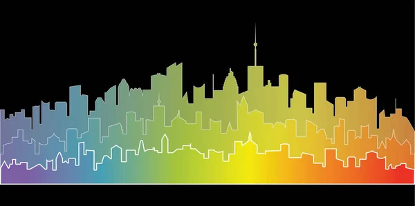 Stadtlandschaft Regenbogen. — Stockvektor