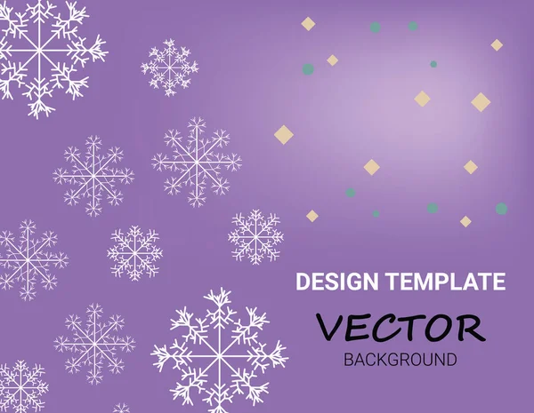 Zimní pozadí design bílé sněhové vločky s kopií prostor — Stockový vektor