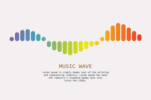 Логотип програвача музичної хвилі. Барвистий елемент еквалайзера — стоковий вектор
