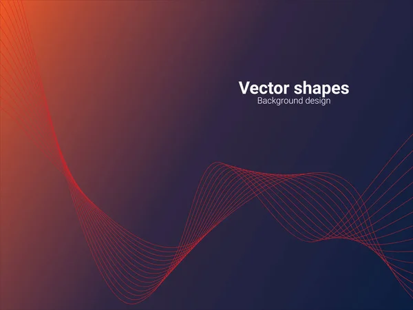 Vektorlinie abstrakter farbiger Hintergrund mit Wellen — Stockvektor