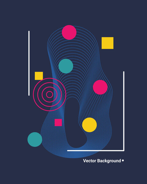 Vector of abstract geometric background with circles, triangles, lines