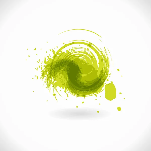 Green grunge Forma circolare. Simbolo del ricciolo vettoriale — Vettoriale Stock
