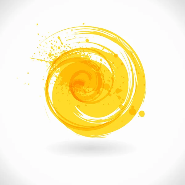 Yellow grunge Circle shape. Vector Curl Symbol — Stock Vector