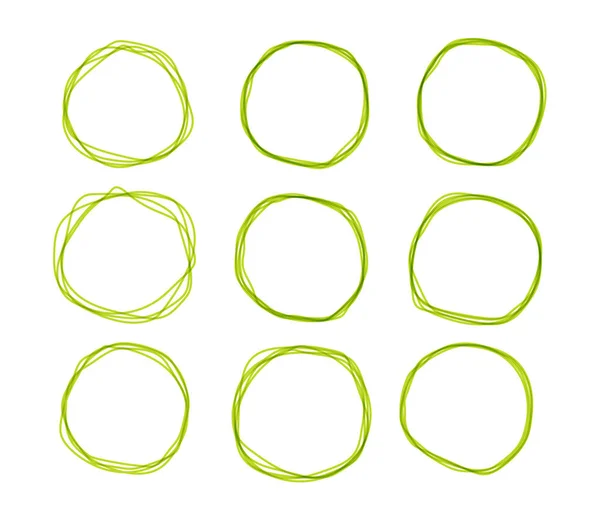 Doodle naszkicowane okręgi. Ręcznie rysowane pierścienie Bazgroły — Zdjęcie stockowe
