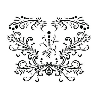 Klasik siyah desen. Damask şark süsü. Vintage