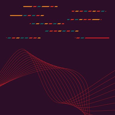 Arka plan dalgalar ile renkli dijital hatta soyut