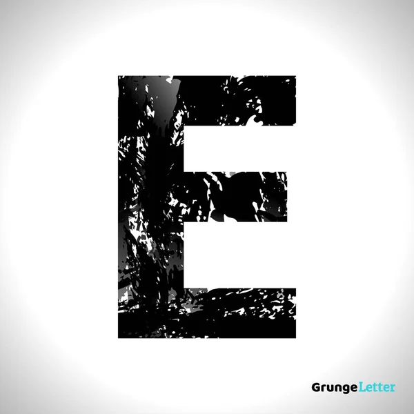 Grunge Vector Letter E. Black Font Sketch Style Symbol — Stock Vector