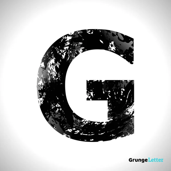 Grunge vektor brev G. svart Font skiss stil symbol — Stock vektor